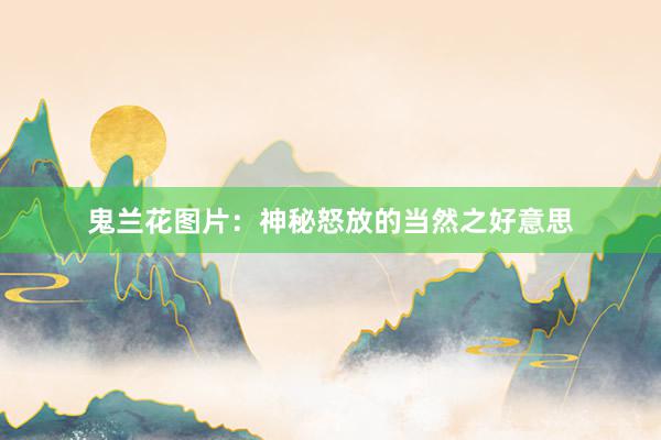 鬼兰花图片：神秘怒放的当然之好意思